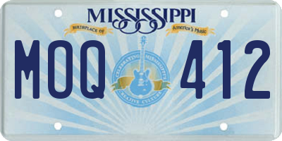 MS license plate MOQ412
