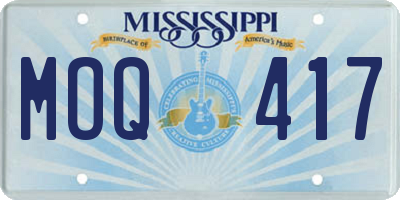 MS license plate MOQ417