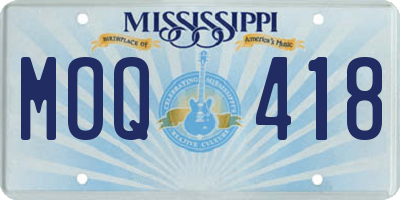 MS license plate MOQ418
