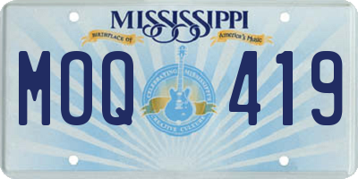 MS license plate MOQ419