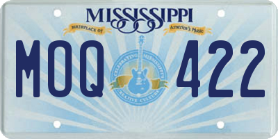 MS license plate MOQ422