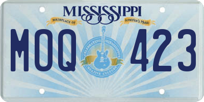 MS license plate MOQ423