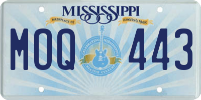 MS license plate MOQ443