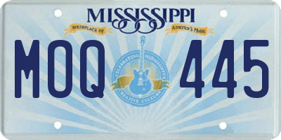 MS license plate MOQ445