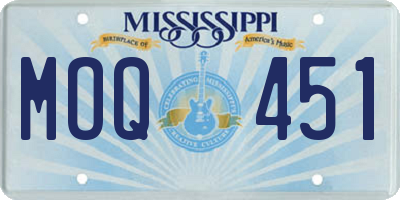 MS license plate MOQ451