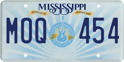 MS license plate MOQ454