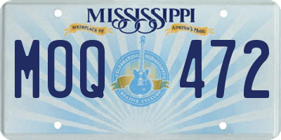 MS license plate MOQ472