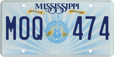 MS license plate MOQ474