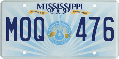 MS license plate MOQ476