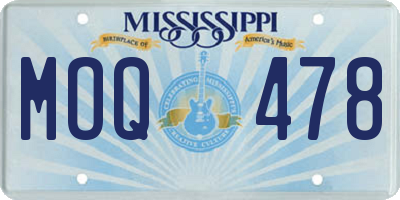 MS license plate MOQ478