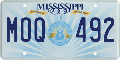 MS license plate MOQ492