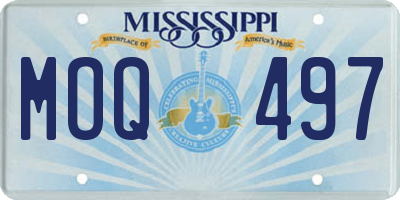 MS license plate MOQ497
