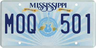 MS license plate MOQ501