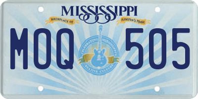 MS license plate MOQ505