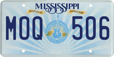 MS license plate MOQ506
