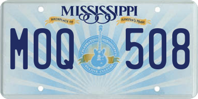 MS license plate MOQ508