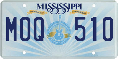 MS license plate MOQ510