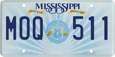 MS license plate MOQ511