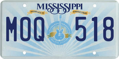 MS license plate MOQ518