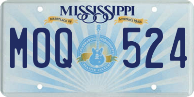 MS license plate MOQ524