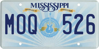 MS license plate MOQ526