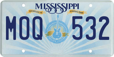 MS license plate MOQ532