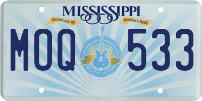 MS license plate MOQ533