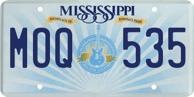 MS license plate MOQ535