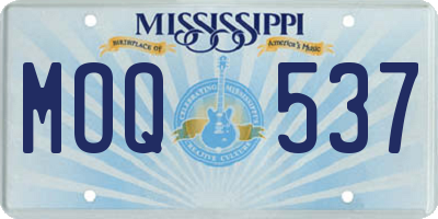 MS license plate MOQ537