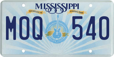 MS license plate MOQ540