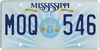 MS license plate MOQ546