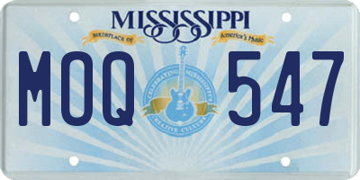 MS license plate MOQ547