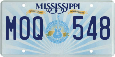 MS license plate MOQ548