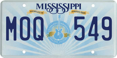 MS license plate MOQ549