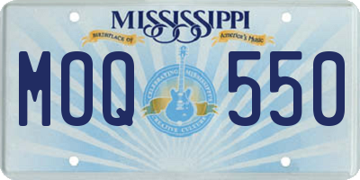 MS license plate MOQ550