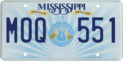 MS license plate MOQ551