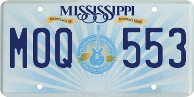 MS license plate MOQ553
