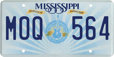 MS license plate MOQ564