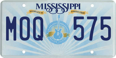 MS license plate MOQ575