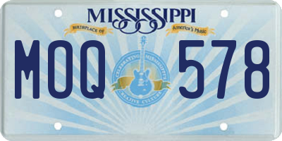 MS license plate MOQ578