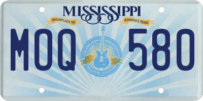 MS license plate MOQ580