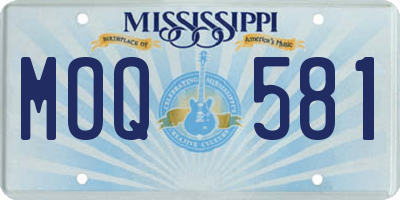 MS license plate MOQ581