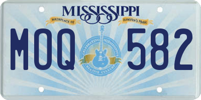 MS license plate MOQ582
