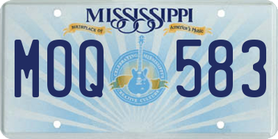 MS license plate MOQ583