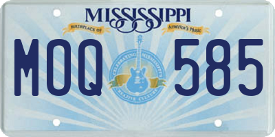 MS license plate MOQ585