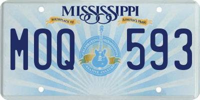 MS license plate MOQ593