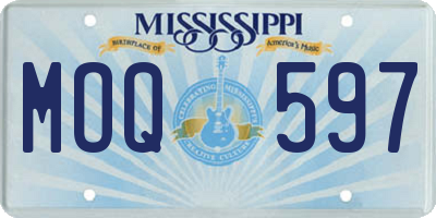 MS license plate MOQ597