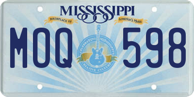 MS license plate MOQ598