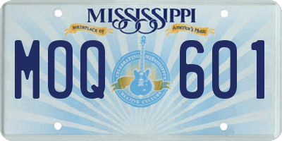 MS license plate MOQ601