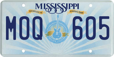 MS license plate MOQ605